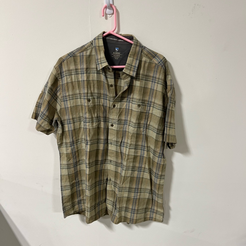 Kuhl Gray and Tan Casual Button Down Shirt